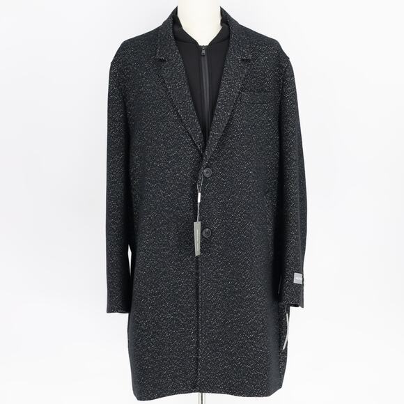 Michael Kors Men's Black Dash Wool Blend Pike Classic-Fit Overcoat Size 48R - Picture 4 of 9